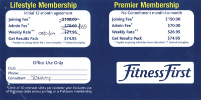 gym membership prices